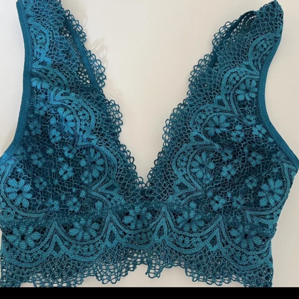Victoria's Secret Crossover Back Bralette Teal Turquoise Blue Size XS